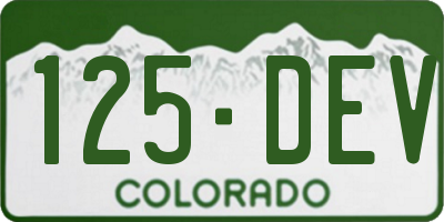 CO license plate 125DEV