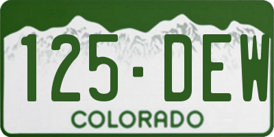 CO license plate 125DEW