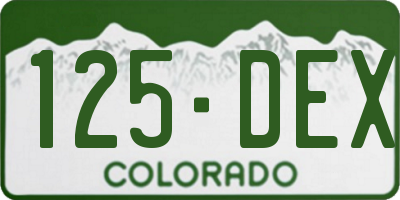CO license plate 125DEX