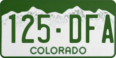 CO license plate 125DFA