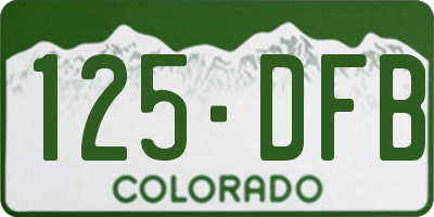 CO license plate 125DFB