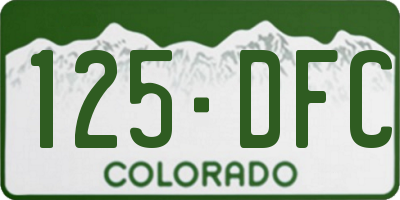 CO license plate 125DFC
