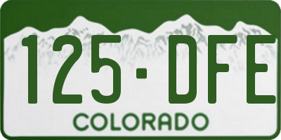 CO license plate 125DFE