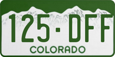 CO license plate 125DFF