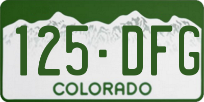 CO license plate 125DFG