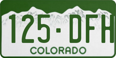 CO license plate 125DFH