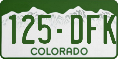 CO license plate 125DFK