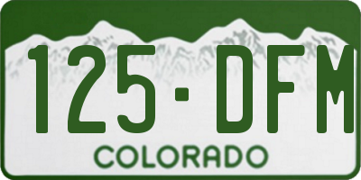 CO license plate 125DFM