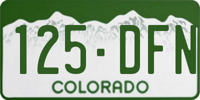 CO license plate 125DFN