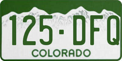CO license plate 125DFQ