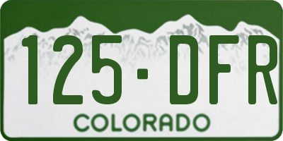 CO license plate 125DFR