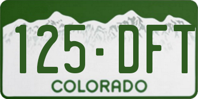 CO license plate 125DFT