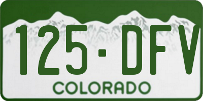 CO license plate 125DFV