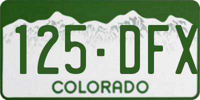 CO license plate 125DFX