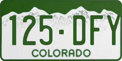 CO license plate 125DFY