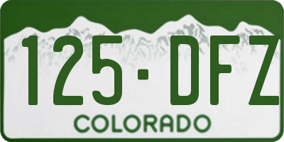 CO license plate 125DFZ