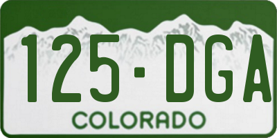 CO license plate 125DGA