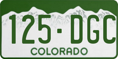 CO license plate 125DGC