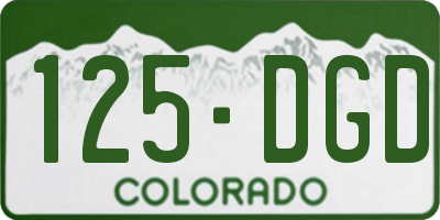 CO license plate 125DGD