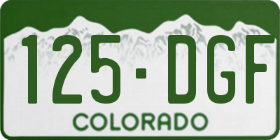 CO license plate 125DGF