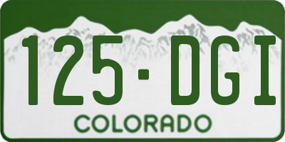 CO license plate 125DGI