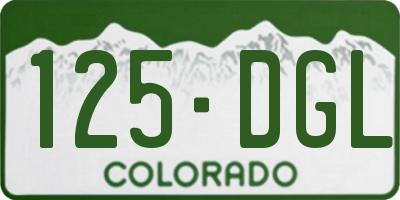 CO license plate 125DGL
