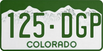 CO license plate 125DGP