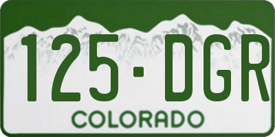 CO license plate 125DGR