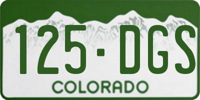 CO license plate 125DGS