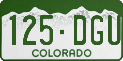 CO license plate 125DGU