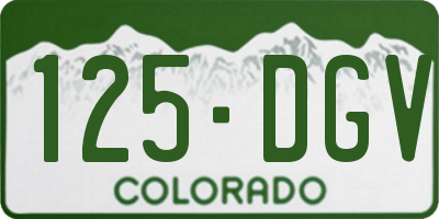 CO license plate 125DGV