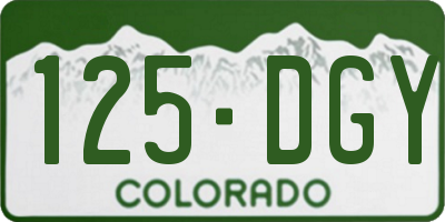 CO license plate 125DGY