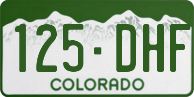 CO license plate 125DHF