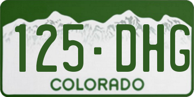 CO license plate 125DHG