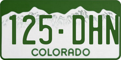 CO license plate 125DHN