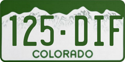 CO license plate 125DIF