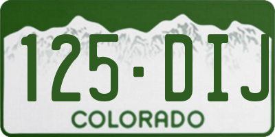 CO license plate 125DIJ