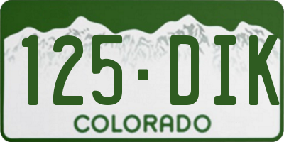 CO license plate 125DIK