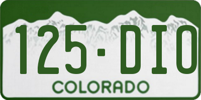 CO license plate 125DIO