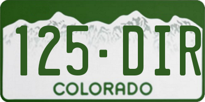CO license plate 125DIR
