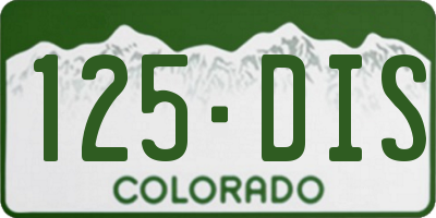 CO license plate 125DIS