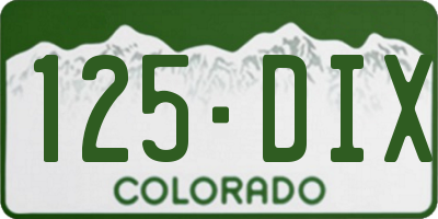 CO license plate 125DIX