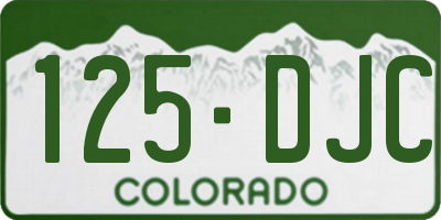 CO license plate 125DJC