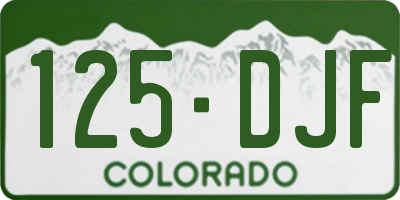 CO license plate 125DJF