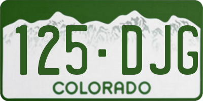 CO license plate 125DJG