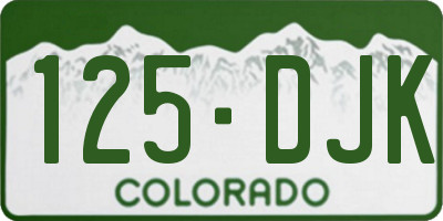 CO license plate 125DJK