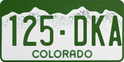 CO license plate 125DKA