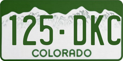 CO license plate 125DKC