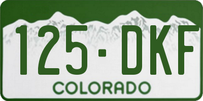 CO license plate 125DKF