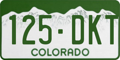 CO license plate 125DKT